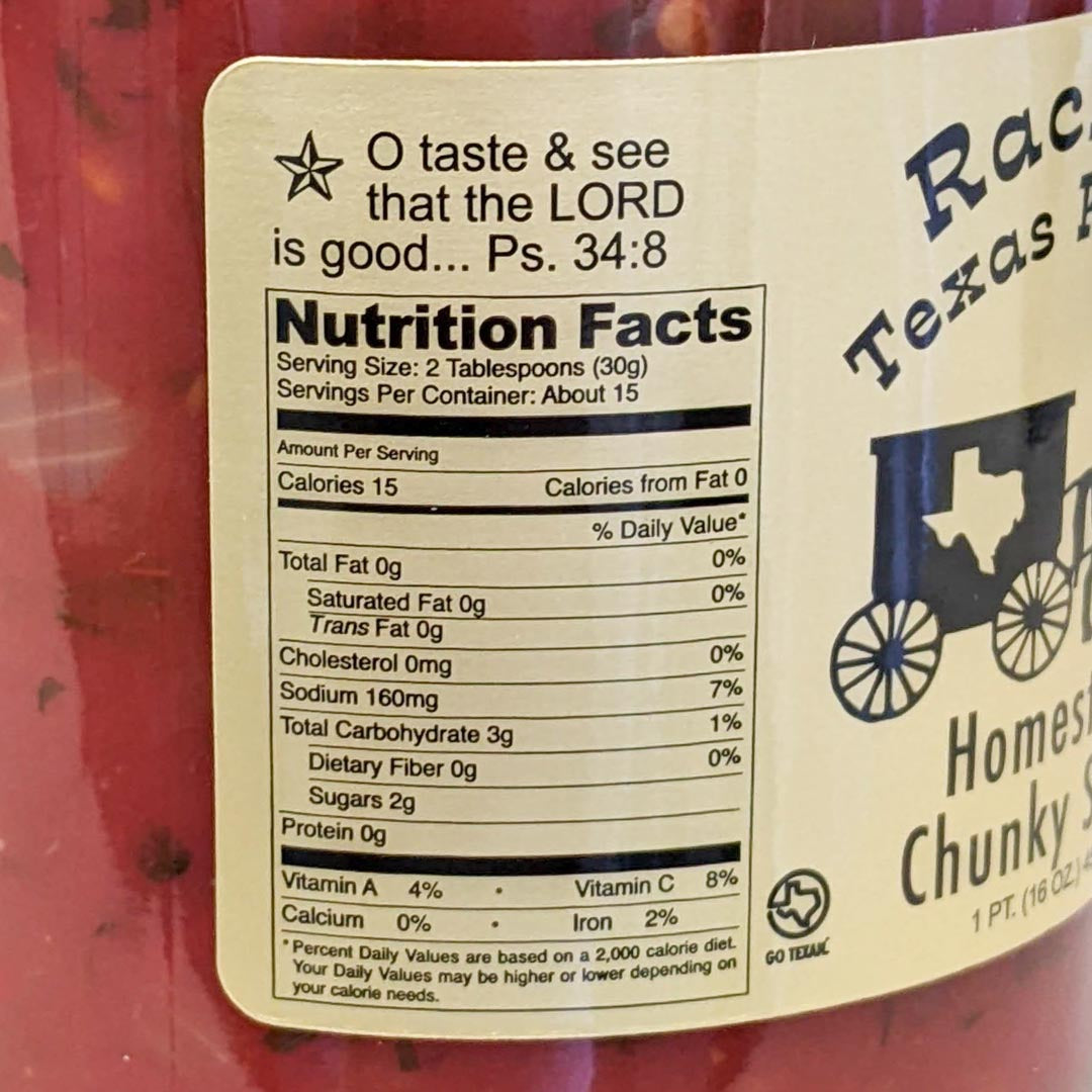 Homestyle Chunky Salsa Medium | Rachel’s Texas Kitchen